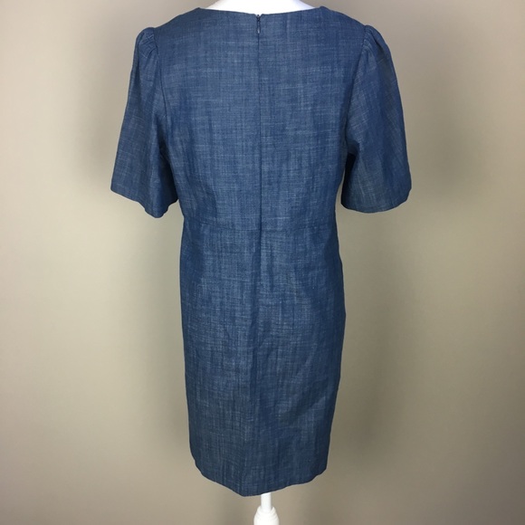 WAYF Denim Chambray Short Sleeve Dress Large - Picture 4 of 8